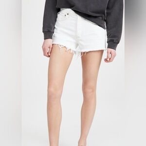 AGOLDE Women's White Parker Denim Shorts